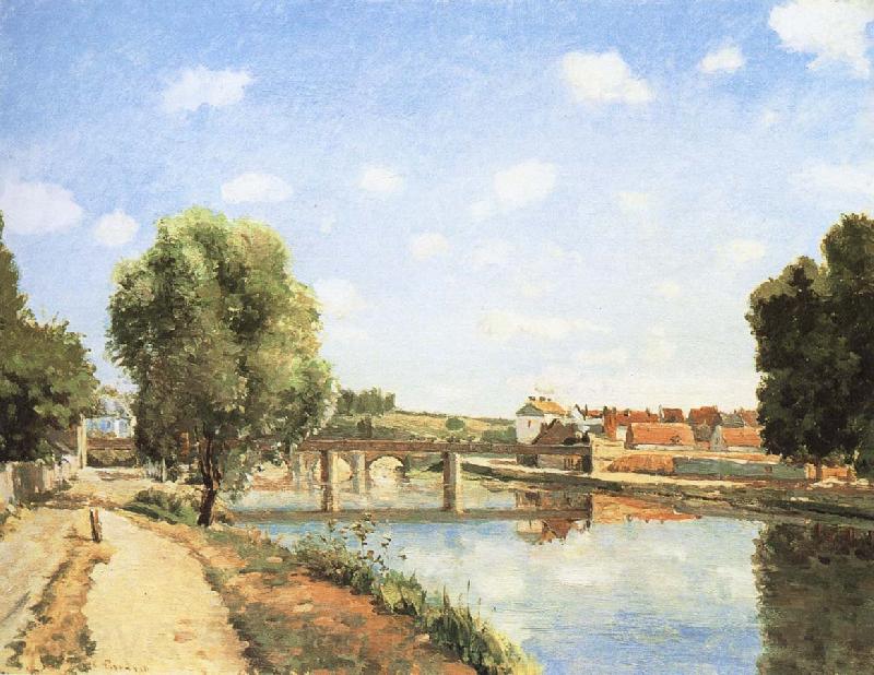 Camille Pissarro Pang map of the railway bridge Schwarz Germany oil painting art